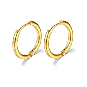 Minimalist Hoop Earrings 316L Stainless Steel Round Polished Smooth Huggie Jewelry For Men Women Unisex