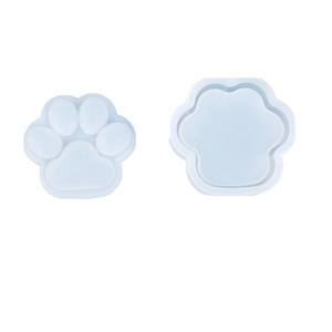 Cat paw shape silicone resin mold set in light blue for DIY storage box crafting
