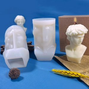 Silicone mold for DIY Venus David head candles with detailed plaster sculpture finish