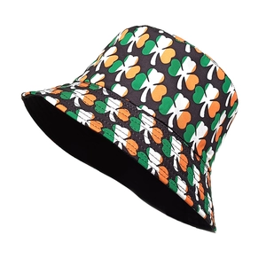 Cappello a secchiello di San Patrizio con trifogli per protezione solare all'aperto