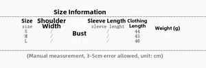 Detailed sizing chart for women's tube top showing bust and length measurements in cm