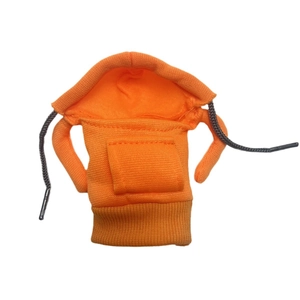 Orange car gear shift hoodie cover made of knitted fabric with a kangaroo pocket