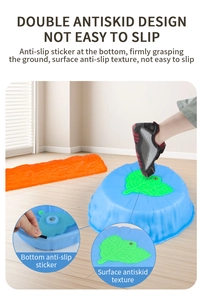 Detail of EPP sensory balance stones with leaf-patterned anti-slip texture and rubber pads