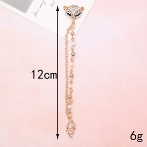 Detailansicht Leopardenkopf-Anhänger mit 12cm Quaste und Perlen für DIY-Zubehör