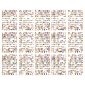 Detailed sheet of 0.5 inch Morandi colored alphabet and number stickers for journals