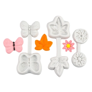 Stampo in silicone per decorazioni torte a forma di farfalla, acero e margherita