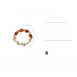 Detail view of acrylic and stainless steel bracelet with size 21cm measurements