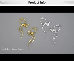 Detailed comparison of lovely knot dangle earrings in gold and silver finishes