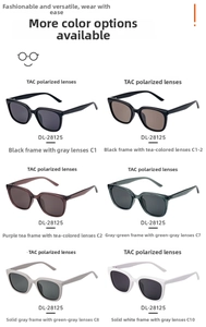 Detail showing various colors of fashion sunglasses with TAC polarized lenses DL-28125