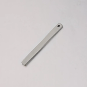 Polished silver stainless steel rectangular pendant with pre-drilled hole for DIY jewelry