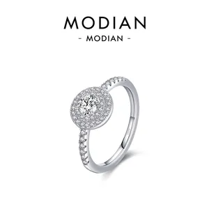 Elegant S925 sterling silver ring with double halo sparkling round cubic zirconia stones