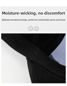 Macro del nastro antisudore interno della cuffia sportiva nera da uomo regolabile