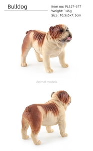 Detailed view of lifelike bulldog figure showing realistic fur texture and dimensions