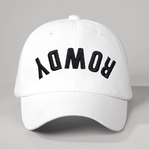 Baseball Cap Inverted Rowdy Letter Embroidered Color Block Adjustable Sun Protection Retro Streetwear Outdoor Unisex Hat