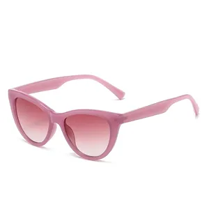 Pink cat eye sunglasses with gradient lenses in a stylish 45-degree angle product view