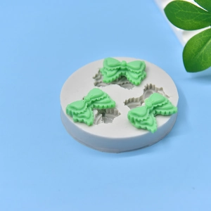 3-cavity bow knot silicone mold for fondant cake decorating and DIY handmade soaps