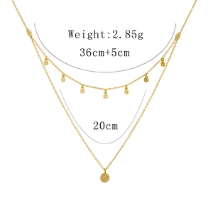 Detail view of 925 silver double layer necklace with dimensions and 2.85g weight info
