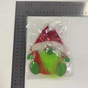 Christmas gnome cutlery holder with red sequins and measurement scale details
