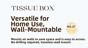 Détails de la boîte à mouchoirs murale avec instructions de montage sans perçage