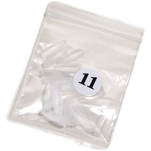 Short coffin ballerina false nail tips in clear matte finish size 11 50pcs pack