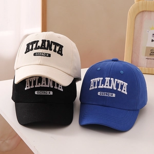 Kids Baseball Cap Cotton Embroidered Atlanta Letter Sun Protection Casual Adjustable Outdoor Hat For Boys Girls