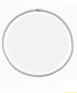 Specifications chart for 925 sterling silver moissanite tennis necklace with weight details