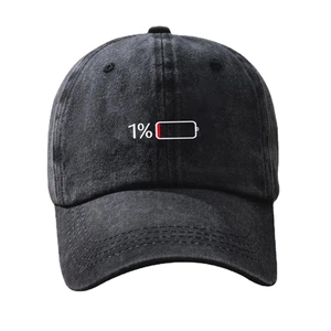 Casquette de baseball en coton délavé avec broderie batterie 1% style vintage
