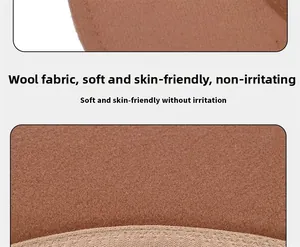 Close-up of premium brown wool felt fabric showing soft texture and quality material