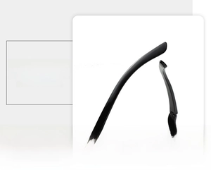 Ergonomic curved temple detail of the cycling sunglasses for a secure fit to the ear