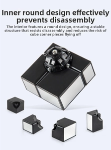 Internal view of a 2x2 mirror magic cube showing the spherical core and stable mechanism