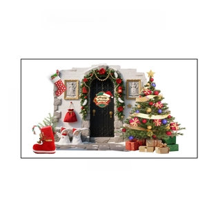 Detailed size chart showing Christmas 3D wall sticker measuring 19cm by 11cm dimensions