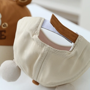 Kids cartoon baseball cap with plush ears and adjustable velcro strap back view