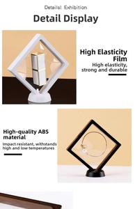 Detail of square ABS jewelry display box showing strong elastic PE film holding a lipstick