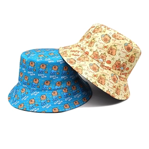 Wasserschwein Print Anglerhut Polyester Cartoon Sonnenschutz Outdoor Sommer Fischerhut Für Damen Herren Süß