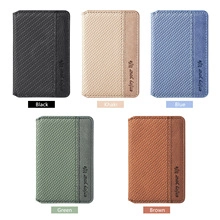 Universal phone card holder with zipper and textured leather finish in five colors