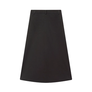 Schwarzer Damen A-Linien-Midirock mit zwei Gesäßtaschen und lässigem Cargo-Stil-Design