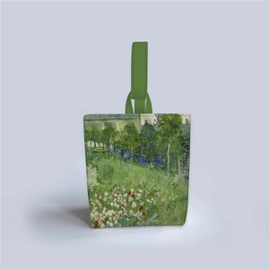 Detail of artistic Van Gogh style landscape oil painting printed on a canvas bucket bag