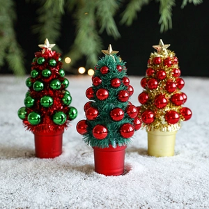 Mini Ornements De Sapin De Noël Décoration De Bureau Guirlandes Scintillantes Flocons De Neige Chaussettes Chapeaux Fête
