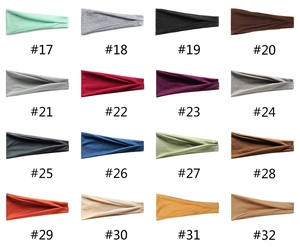 Grille 4x4 montrant seize bandeaux de sport élastiques de couleurs unies aux tons variés et vifs