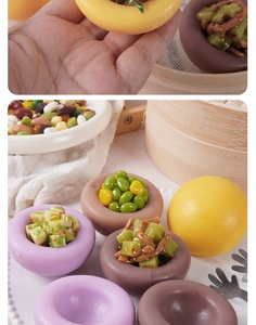 Makro-Detail realistischer Miniatur-Maisbrötchen mit lebhaften bunten Belägen