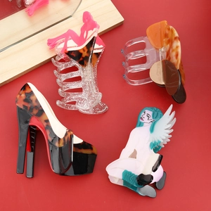 Acetate Hair Claw Clips Sexy High Heel Martini Glass Shape Hair Clamps Handmade Creative Fashion Headwear For Women