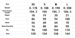 Detailed size guide table for coconut tree print cutout dress in sizes XS to L