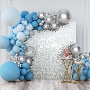 Shimmer Wall Backdrop Panels Square Sequin Mirror Reflective Plastic For Wedding Birthday Party Event Decoration