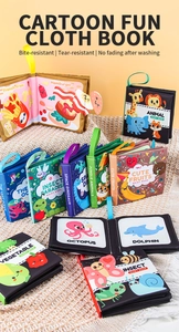 Reißfeste Baby-Stoffbücher mit Tier- und Obstmotiven für die frühe Lernförderung