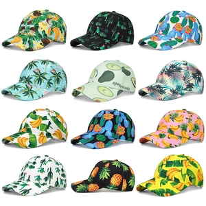 Printed Baseball Cap Polyester Tie Dye Fruit Pattern Adjustable Outdoor Sun Protection Casual Streetwear Hat Unisex