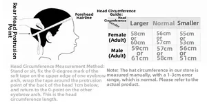 Size chart for cotton newsboy cap showing head circumference measurement and size guide