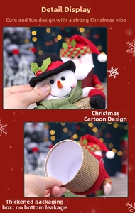 Detail of Santa and Snowman Christmas gift box with thickened non-leak bottom base