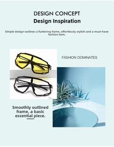 Detail view of large frame oversized cycling sunglasses with yellow and clear lens options