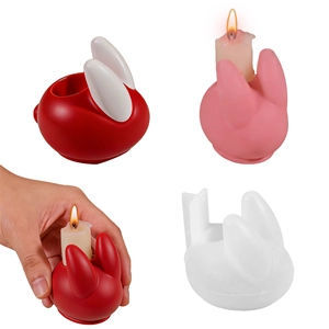 Rabbit Candlestick Silicone Mold For DIY Candle Resin Casting Easter Home Decor Cute Animal Shape Handmade Gift