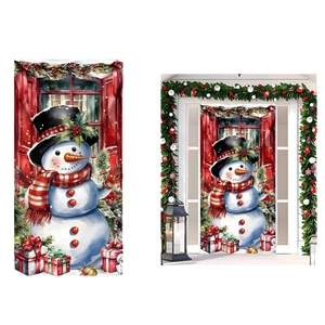 Striscione natalizio con pupazzo di neve per decorazione festiva di esterni e patii
